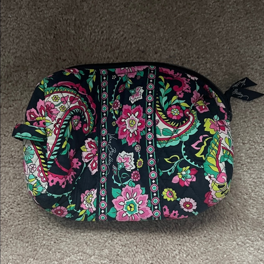 Vera Bradley blue  and Pink Floral Cosmetic Bag